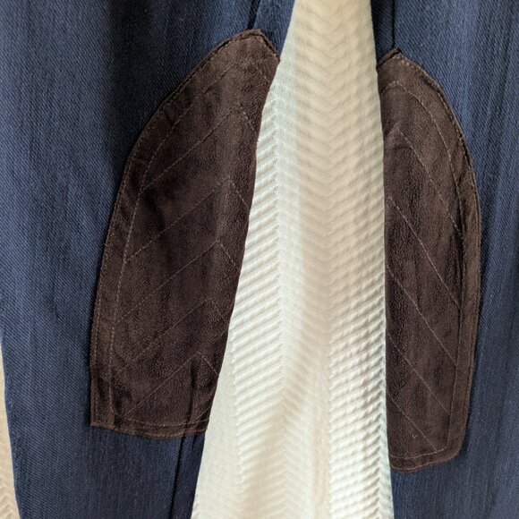 Lauren Ralph Lauren Equestrian Riding Leggings Navy Blue & Brown Size Medium - Picture 2 of 7